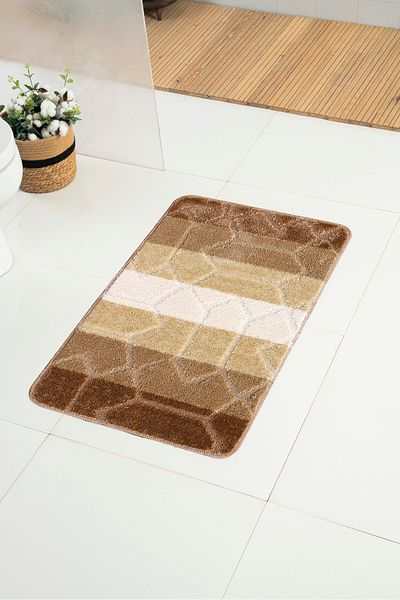 Moda Dekor Χαλάκι μπάνιου Colorline Lentine Brown 50x80 - 50x40 2 τεμαχίων