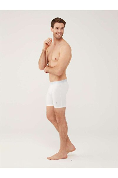 U.S. Polo Assn. Πόλο Ασν. (U.S. Polo Assn.) Ανδρικό μπόξερ 3 τεμαχίων λευκό μακρύ πόδι από βαμβάκι και σε κουτί - Λευκό - BCP1.80I45Q4Y