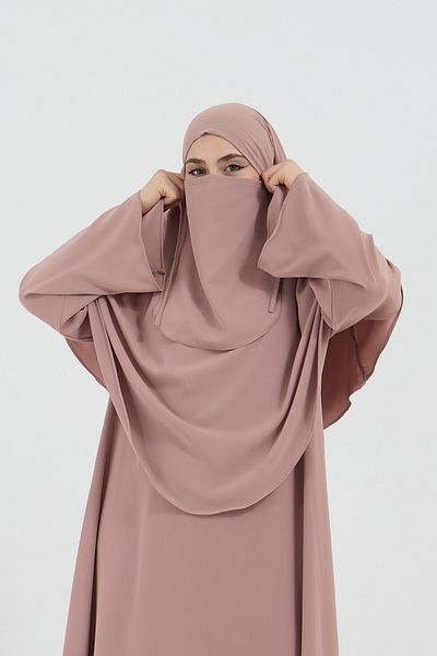 Mihrisina collection Hijab Dress Soufflé Mobile Veil Finger Snap Oversleeve