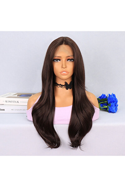 Mina Peruk Çikolata Kahve Uçlar Hafif Dalgalı Tül Peruk