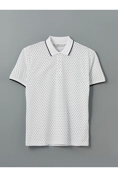 LC Waikiki Ανδρικό μπλουζάκι LCWAIKIKI Classic WHITE Polo με κοντό μανίκι με σχέδιο Pique