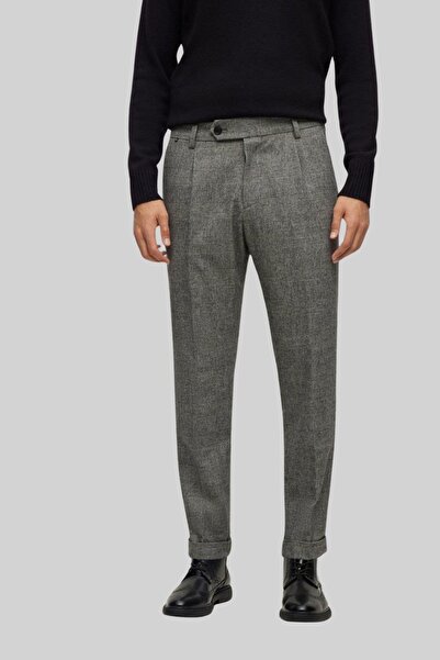 BOSS P-perin Pleat Erkek Pantolon Siyah