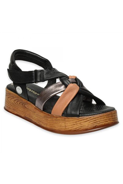Mammamia D25Ys-5115Z Günlük Siyah-Kahverengi Kadın Sandalet
