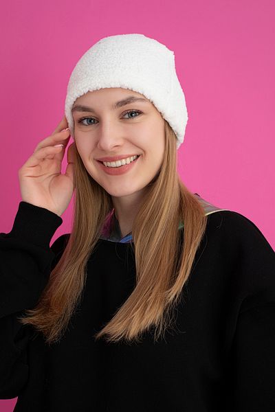 TEVOOY Lamb Feather Fabric Classic Beret