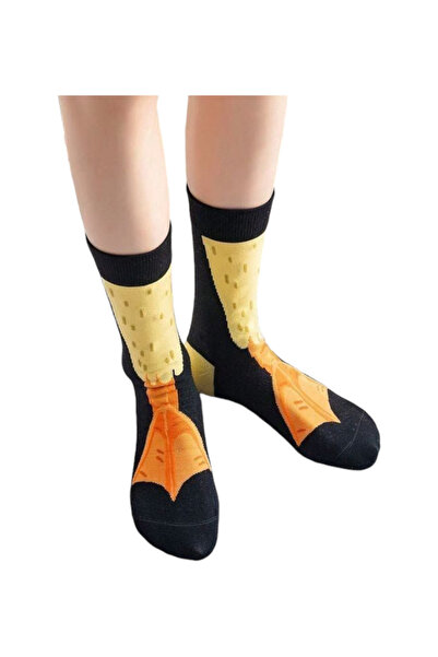 ZEYZEY MONKEY Set of 5 Chicken Feet, Cow and Duck Patterned Socks in a Special Box