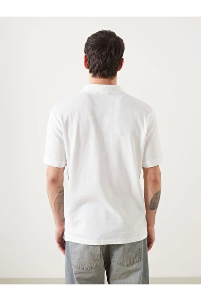 LC Waikiki Ανδρικό μπλουζάκι XSIDE Ecru Polo με κοντομάνικο λαιμό