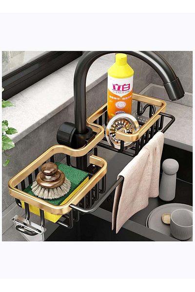 COOYA Sponge Holder, Sink Basket Brush Holder, Faucet Drain Rack for Kitchen & Bathroom Accessories
