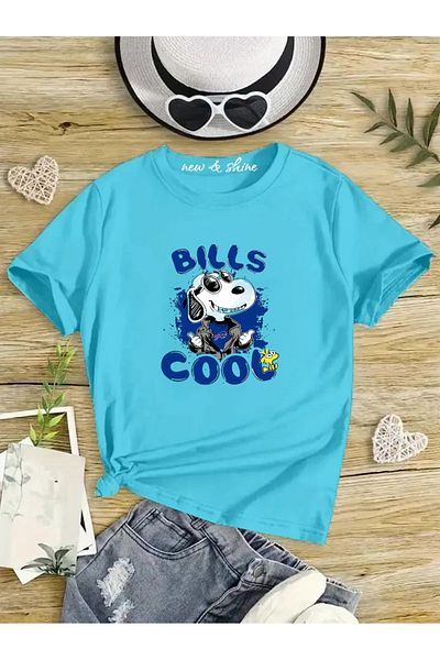 New Shine 1 tricou este un cadou pentru achiziții de 6 și mai sus în coș - Tricou pentru copii oversize cu imprimeu Bılls Cool