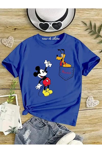 New Shine 1 tricou este un cadou pentru achiziții de 6 și mai sus în coș - Tricou pentru copii oversize cu imprimeu Goffy Mickey
