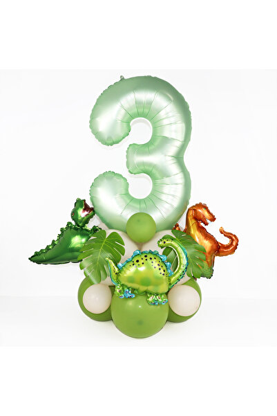 Choice كما هو موضح في الصورة، مجموعة بالونات رقمية من 21 قطعة على شكل ديناصور...