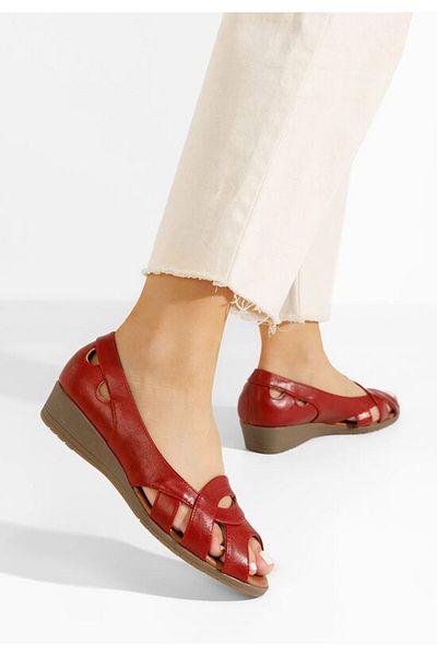 B T Shoes Red Marini platform ballet flats