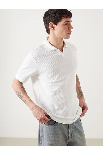 LC Waikiki Ανδρικό μπλουζάκι XSIDE Ecru Polo με κοντομάνικο λαιμό