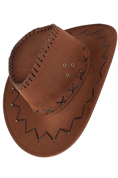 CİYU TİCARET Unisex nubuk kovboy şapkası çocuk doğum günü etkinlik parti tiya...