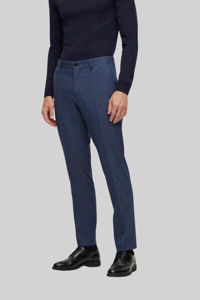 BOSS Dar Kesim Esnek Erkek Kumaş Pantolon Mavi