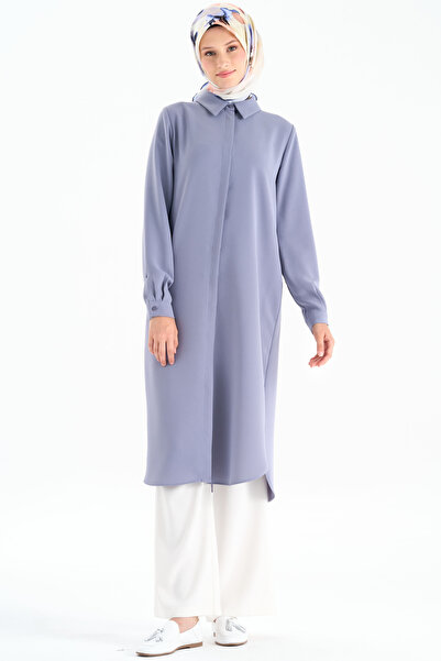 Tuğba Gizli Patlı Basic Tunik - Lila