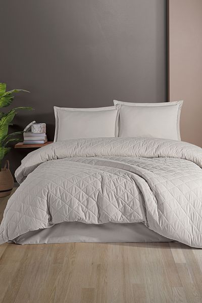 Nordqueen Ranforce 100% Cotton Single Four Season Quilted Duvet Cover Set