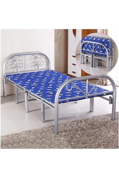 smart home سرير فردي قابل للطي والتعديل، عالي التحمل، مع إطار سرير معدني وإعد...