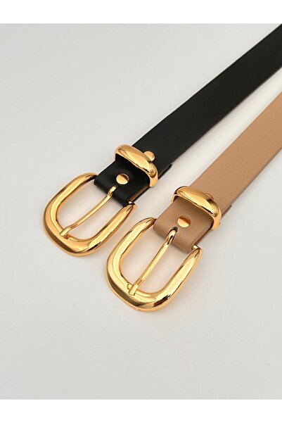 Descoin مجموعة من 2 حزام نسائي بإبزيم ذهبي، حزام سترة، حزام بنطلون، حزام فستان