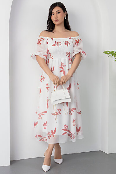 PULLIMM Атласна сукня з квадратним вирізом на грудях і кавуновим рукавом 2025-4119