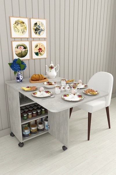 asratrend Asra Trend %100 MDFLAM 105cm Mutfak Adası Yemek Masası Kahve Köşesi...