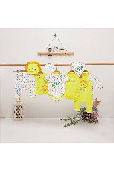 İmaj Baby Boy Sleepy Lion, Cotton 100% - Eco-Friendly Newborn Bodysuit Set
