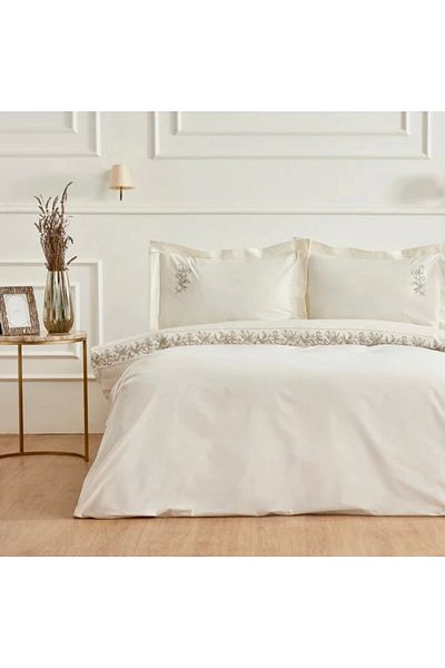 Karaca Home Maisa Doppelbett Besticktes Bettwäsche-Set Beige