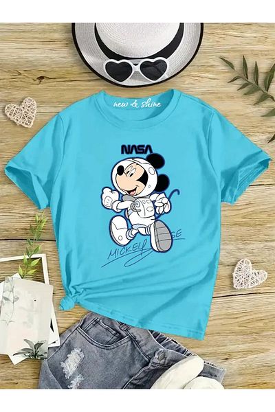New Shine În căruciorul 6 și mai sus, 1 tricou este cadou pentru - Tricou pentru copii oversize cu imprimeu astronaut Mickey