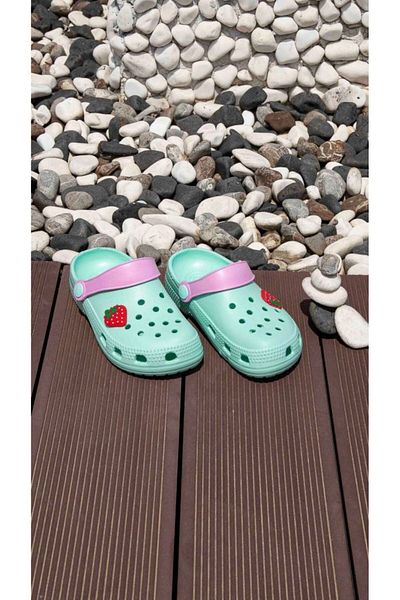 Bross Papuci de vară pentru copii de culoare mentă - cu accesorii