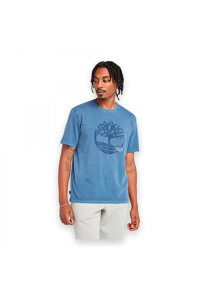 Timberland Tb0A5Uek Garmentdyelogographictee Blue Men's T-Shirt