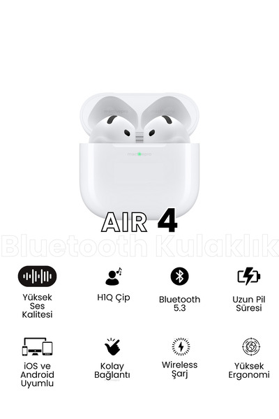 Air 4 Bluetooth Headset Compatible with All Phones High Quality Sound Experience Case Gift Earphone