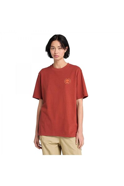 Timberland Tb0A6Dpd Washed Boot Lab Back Graphic Tee Red Men's T-Shirt