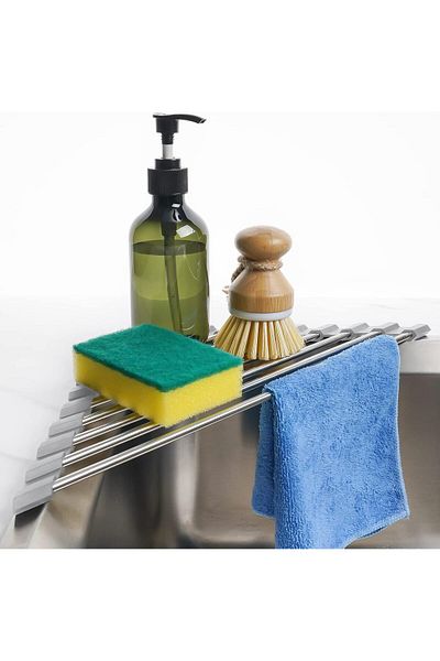 COOYA Triangle Roll - Up Dish Drying Rack, for Sink Corner, Small Foldable Stainless Steel Multipurpose