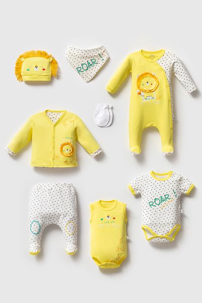 İmaj Baby Boy Sleepy Lion, Cotton 100% - Eco-Friendly Newborn Bodysuit Set