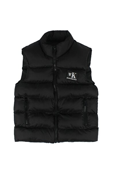bebegen Boy's Black Wk Emblem Puffer Vest