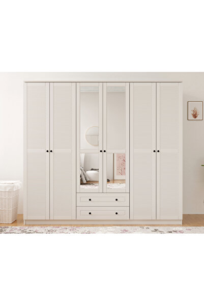 Rabi Diva Country 6 Kapak 2 Çekmeceli Aynalı Gardırop