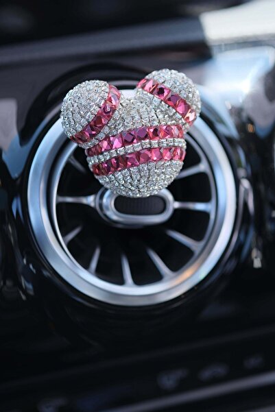 TASARIM ARABAM ATİKE ELİF AKIN Panda Koku Gümüş Taş & Çift Fuşya Baget Taş ot...