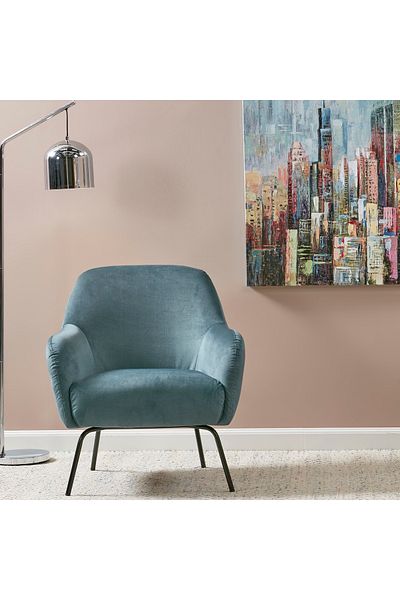 soufa dibaj Chair|Velvet Chair Suitable For The Living Room, Office And Bedroom 73x82x75 cm - Blue