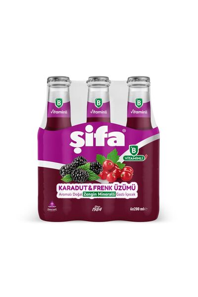 Şifa ŞİFA B VİTAMİNLİ KARADUT&FRENK ÜZÜM AROMALI DOĞAL ZENGİN MİNERALLİ SU 24*200 ML
