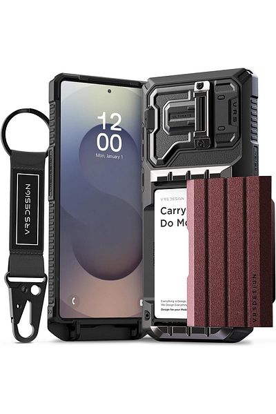 VRS Design Damda Glide Ultimate for Samsung Galaxy S25 ULTRA case cover 4 card Slot - Metallic Red
