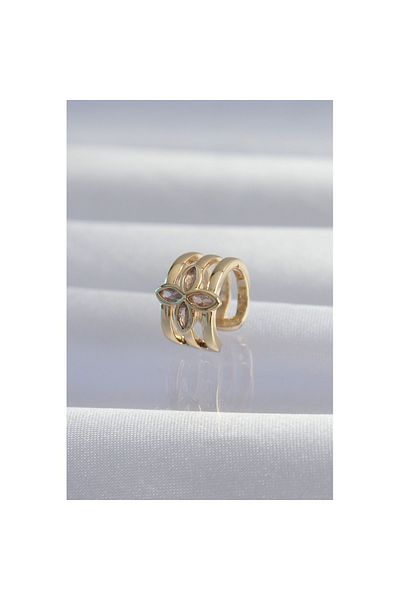 Skygo Brass Gold Color Clover Earcuff Earrings - Tj-Bkp9331