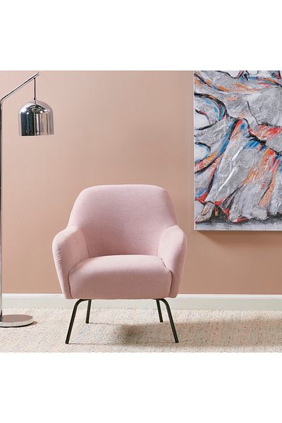 soufa dibaj Chair|Velvet Chair Suitable For The Living Room, Office And Bedroom 73x82x75 cm - Pink