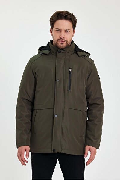 SİVAİST Yeşil İçi Kalın Kürklü Çıkartılabilir Kapüşonlu Rüzgar Ve Su Geçirmez...