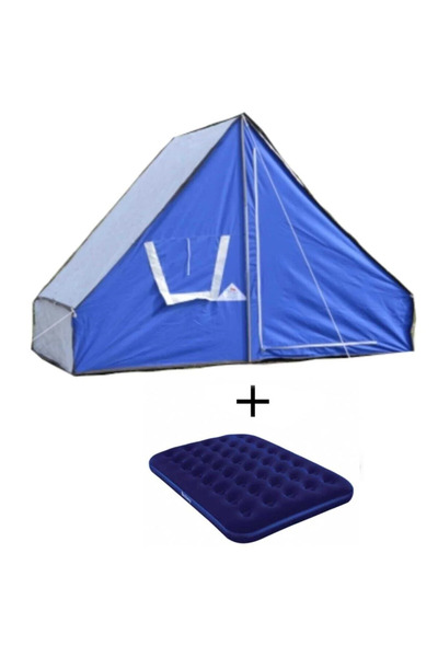 Zey Camping İzci Ormancı Dağcı Kamp Balıkçı Avcı Kamp Çadırları + Çift Kişilik Şişme Yatak