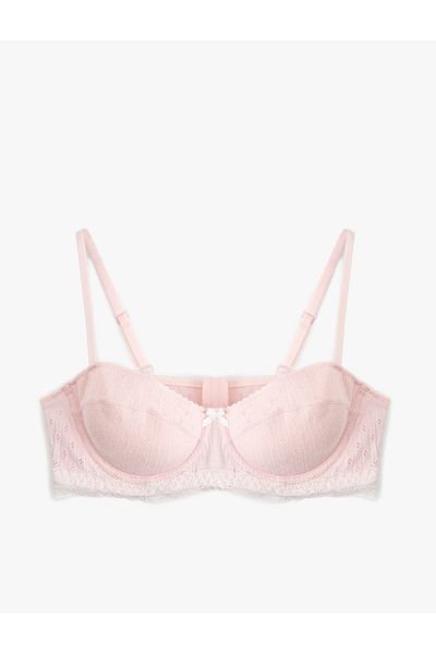 Koton Lace Detailed Unfilled Cotton Underwire Bra