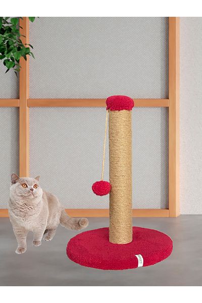 Nursoft 52 cm Cat Scratching Post - Round and Pompom Cat Scratching Post