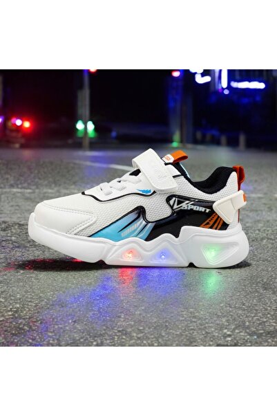 JOJO KIDS çocuk ışıklı spor ayakkabı , cırtlı sneaker , ortopedik ekstra hafi...