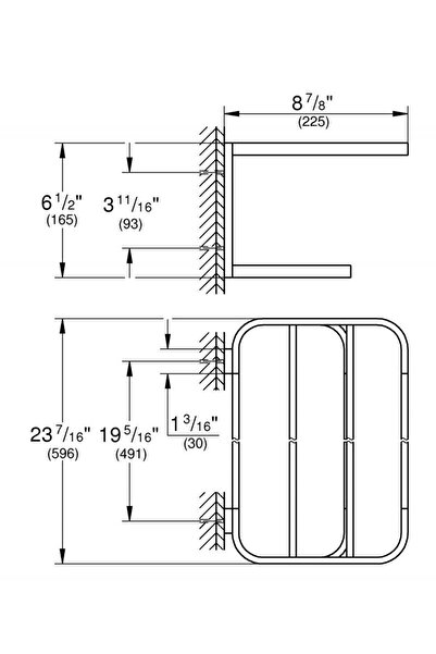 Grohe Suport prosop Grohe Selection 41066GN0, 600 mm, 4 suporti, montare pe perete, fixare ascunsa, Auriu