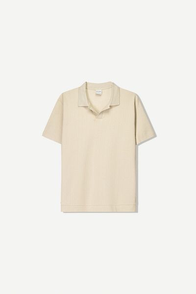 Bershka Textured polo shirt