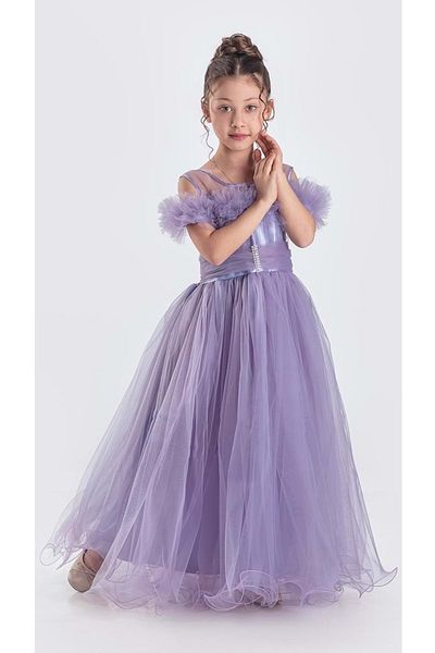 Mnk Baby&Kids Lila M00723 - Girl's Chiffon Evening Dress Long Skirt Rob
