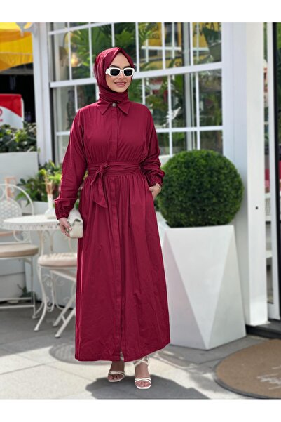 Pamuk Kumaş Seyyar Kemerli 138 cm Astarsız Yazlık Elbise
